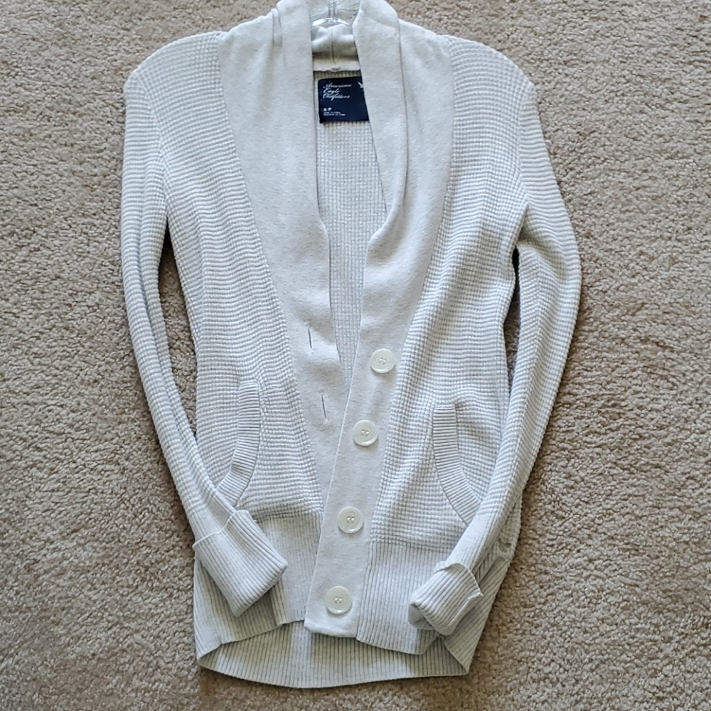 American eagle waffle textured sweater